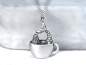 Mobile Preview: Mermaid in coffee cup necklace. Unique sterling silver pendant necklace
